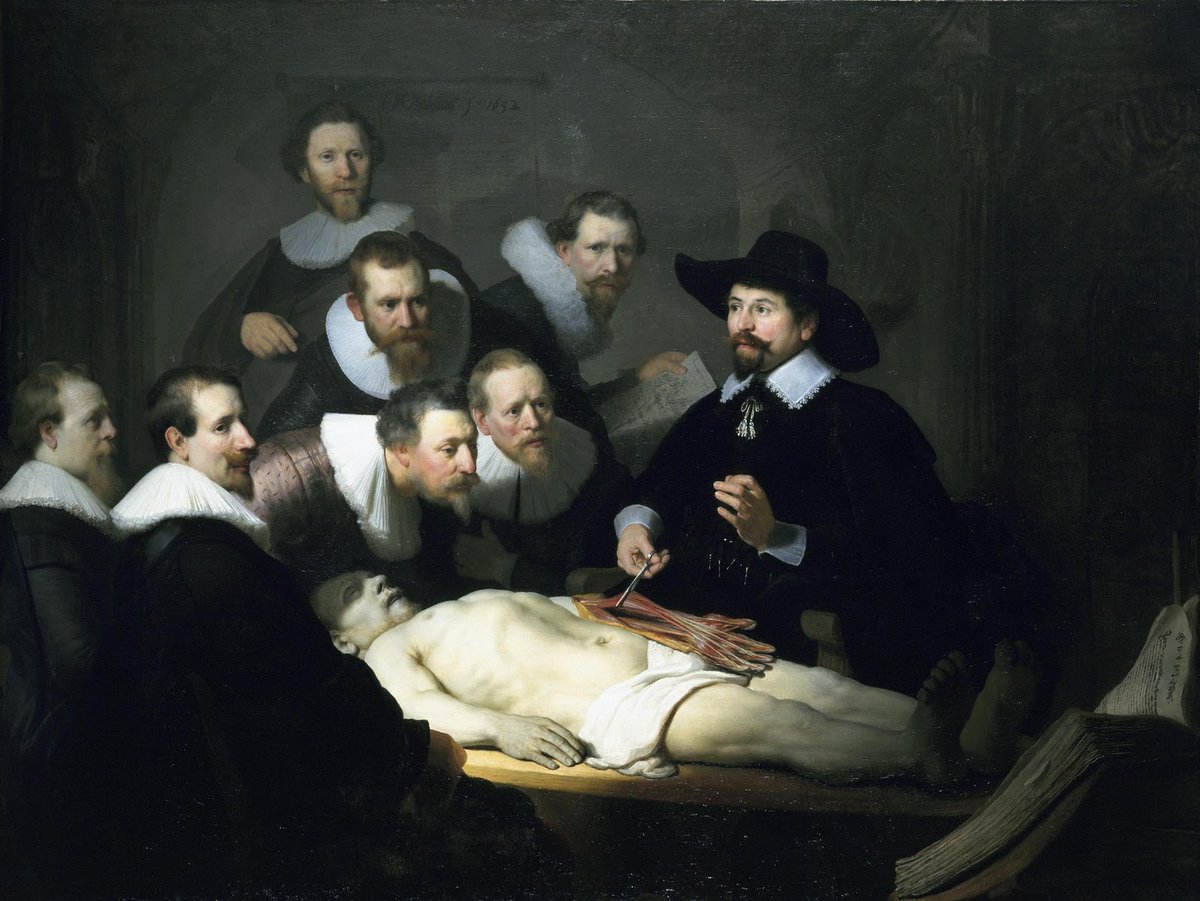 Rembrandt Harmenszoon van Rijn, Lección de anatomía del doctor Nicolaes Tulp, 1632. Óleo sobre tela. Mauritshuis, La Haya.