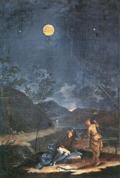 Imagen 12. Donato Creti, Las observaciones astronómicas de Júpiter, Pinacoteca Vaticana (1711)